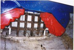 View showing the jaws of the 7M tunnelling machine.